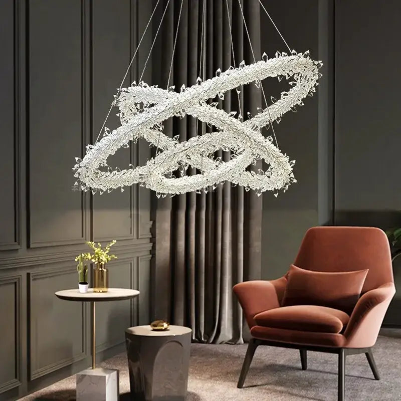 Decorbites crystal flower led chandelier dining room pendant light