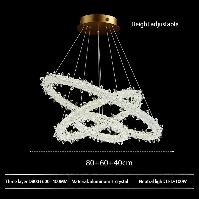 Decorbites crystal flower led chandelier dining room pendant light
