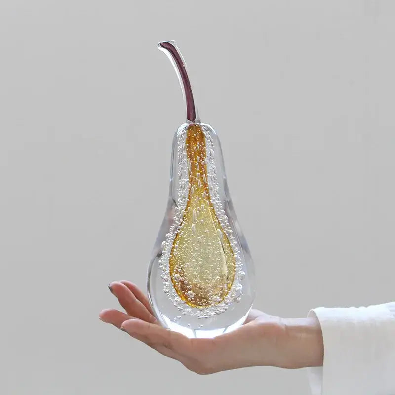 Decorbites crystal glass green & clear cherry figurine living room decor