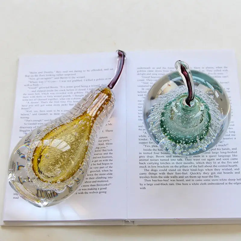 Decorbites crystal glass green & clear cherry figurine living room decor