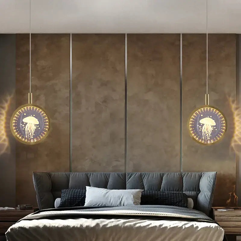 Decorbites crystal jellyfish chandelier gold bedroom pendant light