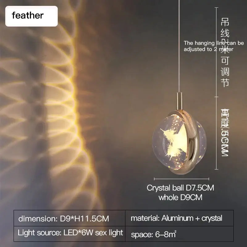Decorbites crystal jellyfish chandelier gold bedroom pendant light