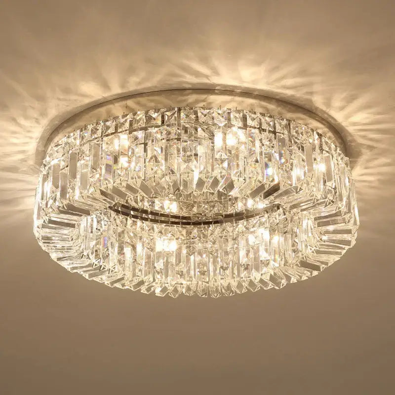 Decorbites crystal led ceiling lights chrome chandelier living room