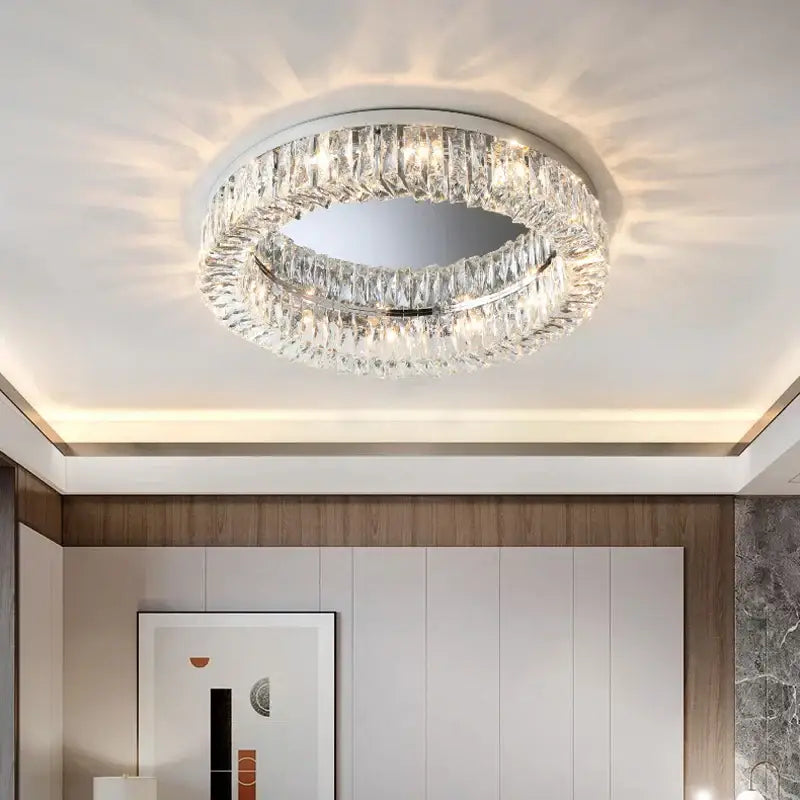 Decorbites crystal led ceiling lights chrome chandelier living room