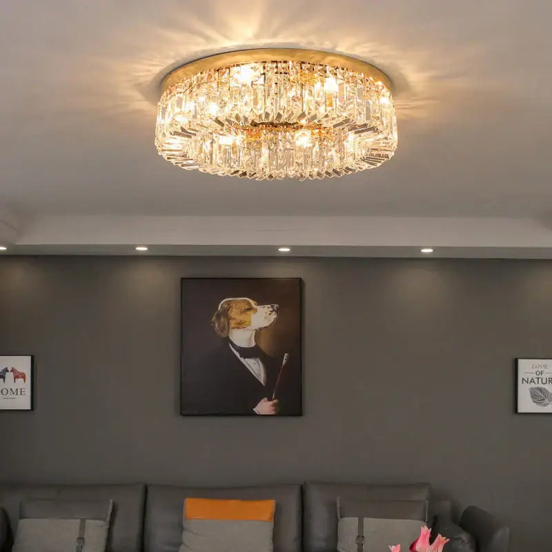 Decorbites crystal led ceiling lights chrome chandelier living room