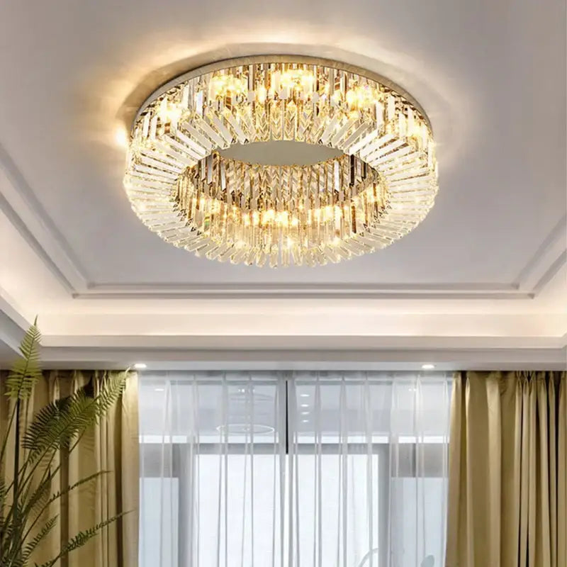 Decorbites crystal led ceiling lights chrome chandelier living room