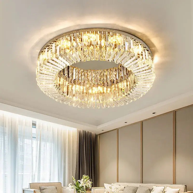 Decorbites crystal led ceiling lights chrome chandelier living room