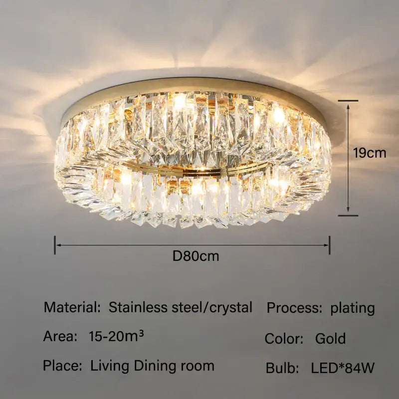 Decorbites crystal led ceiling lights chrome chandelier living room