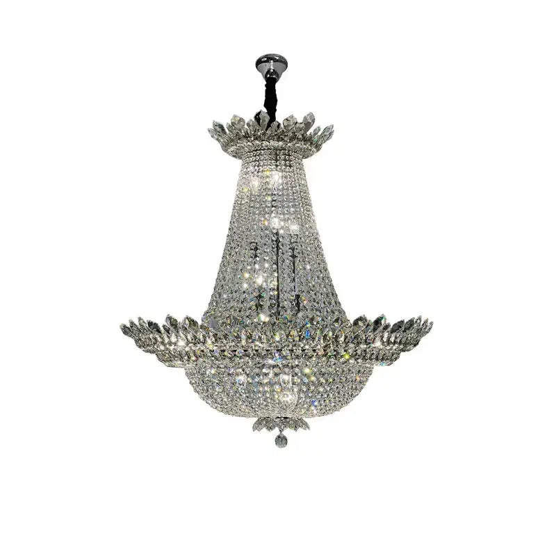 Decorbites crystal led chandelier chrome multi tier living room light