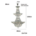 Decorbites crystal led chandelier chrome multi tier living room light