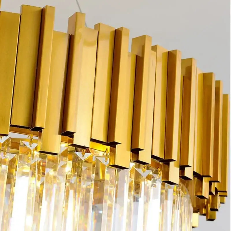 Decorbites crystal led chandelier gold art deco dining room light