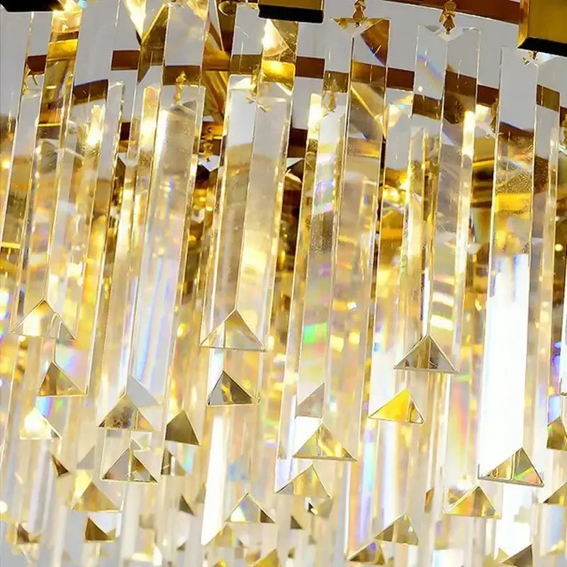 Decorbites crystal led chandelier gold art deco dining room light