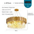 Decorbites crystal led chandelier gold art deco dining room light