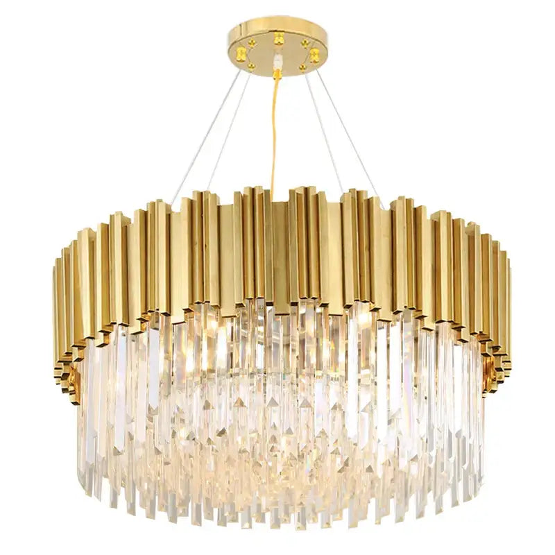 Decorbites crystal led chandelier gold brass lamp for living room