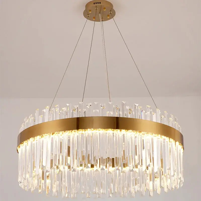 Decorbites crystal led chandelier gold dining room lighting