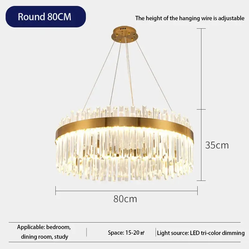 Decorbites crystal led chandelier gold dining room lighting