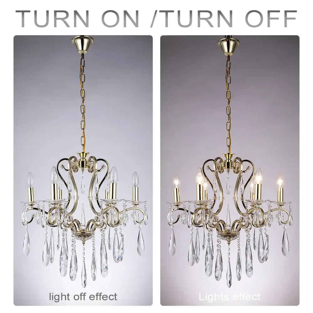 Decorbites crystal led chandelier gold dining room pendant light