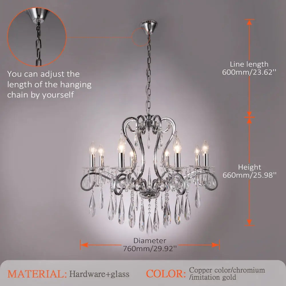Decorbites crystal led chandelier gold dining room pendant light