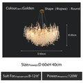 Decorbites crystal led chandelier gold floral light for dining room