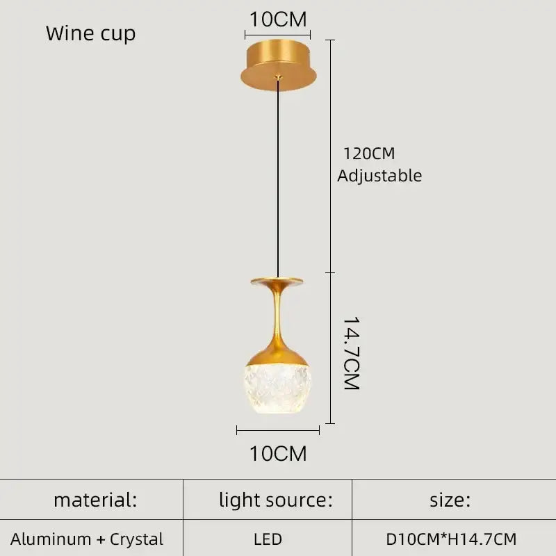 Decorbites crystal led chandelier gold pendant light dining room