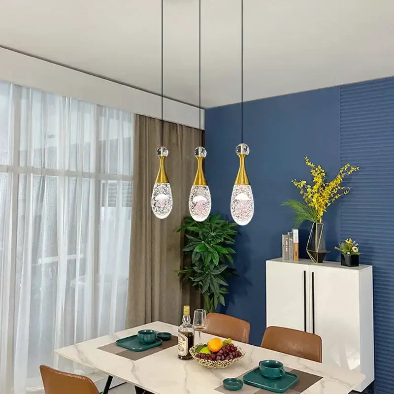 Decorbites crystal led chandelier gold pendant lights dining room