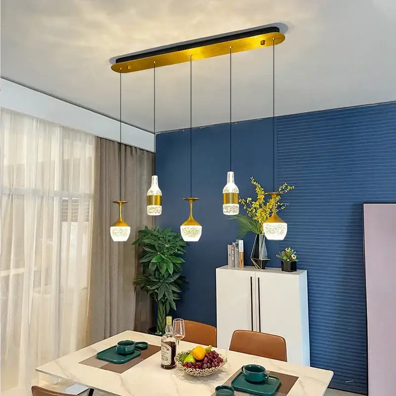 Decorbites crystal led chandelier gold pendant lights dining room