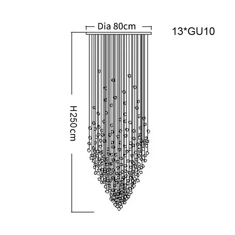 Decorbites crystal led chandelier staircase luxury glass lighting