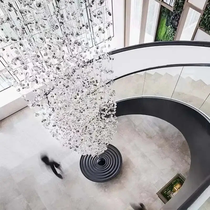 Decorbites crystal led chandelier staircase luxury glass lighting