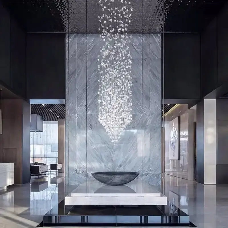 Decorbites crystal led chandelier staircase luxury glass lighting