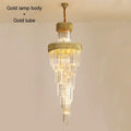 Decorbites crystal led multi-layer staircase chandelier black & gold