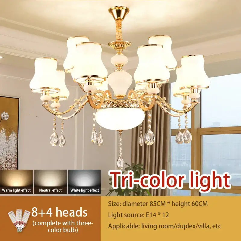 Decorbites crystal led pendant gold frosted glass living room chandelier