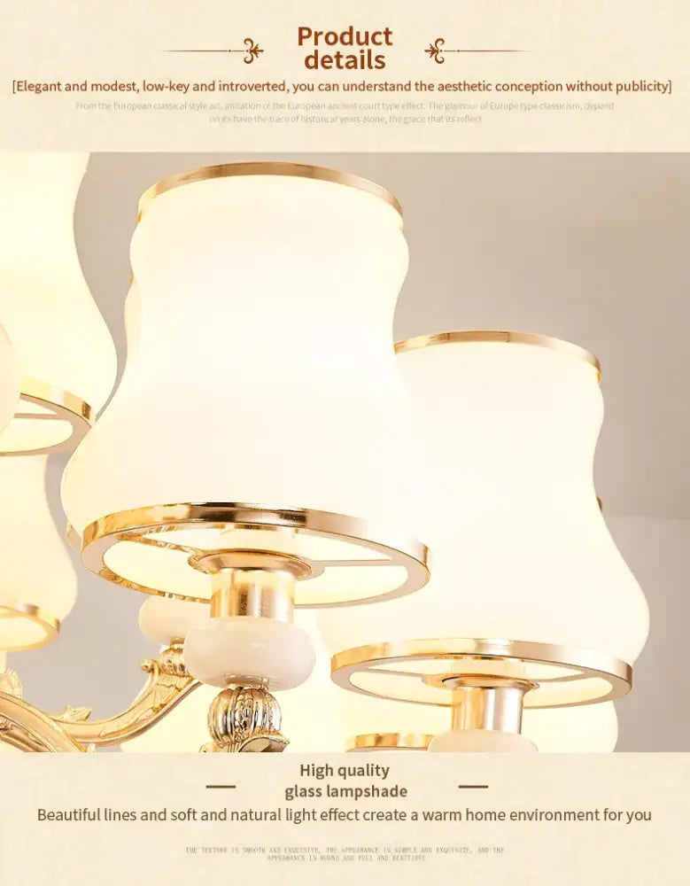 Decorbites crystal led pendant gold frosted glass living room chandelier