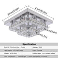 Decorbites crystal led square chandelier chrome living room lamp