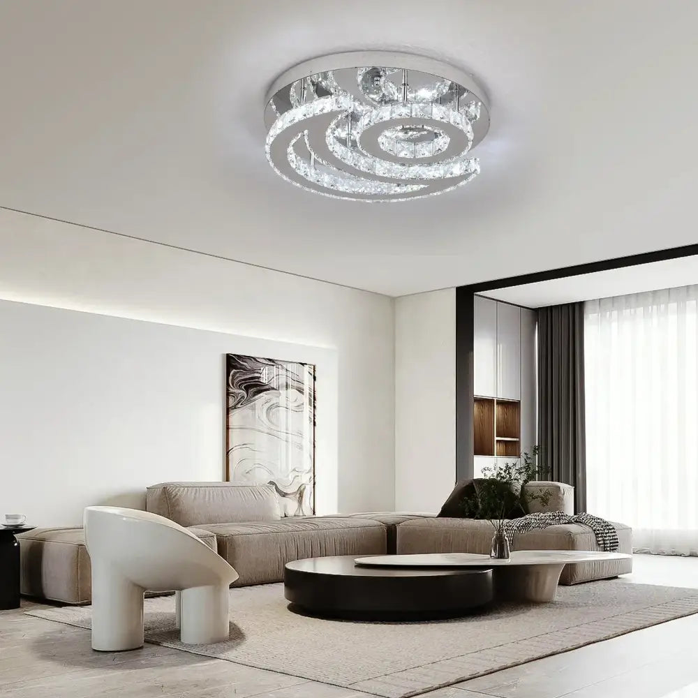 Decorbites crystal led sun moon spiral chandelier – dining room light