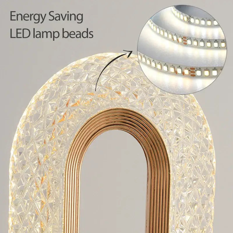 Decorbites crystal led table lamp gold oval light for bedroom