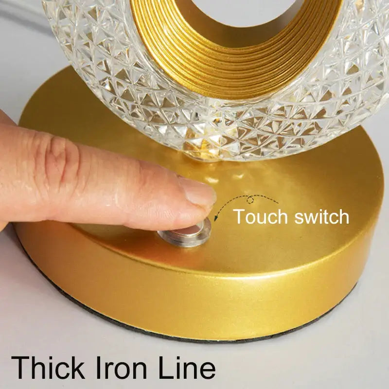 Decorbites crystal led table lamp gold oval light for bedroom