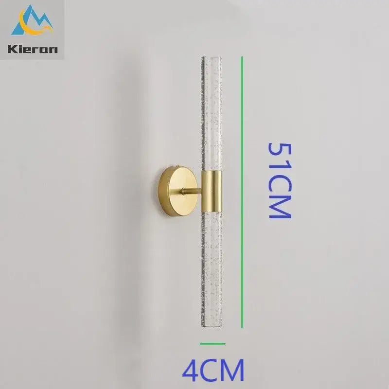 Decorbites crystal led wall lamp gold sconce for bedroom decor