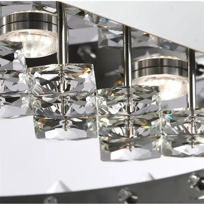 Modern chrome crystal luxury ceiling light living room led glow