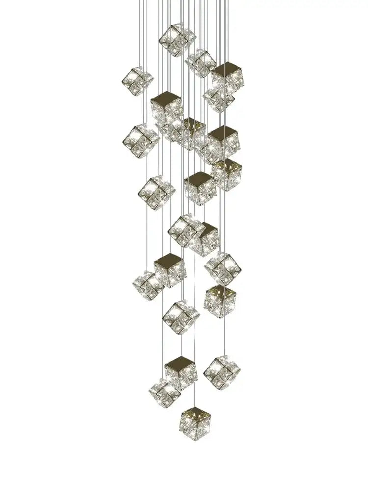 Decorbites crystal modern cubic chandelier living room led lighting