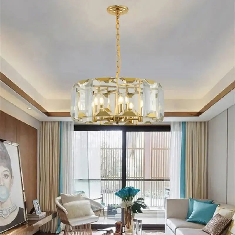 Decorbites crystal pendant chandelier gold living room light