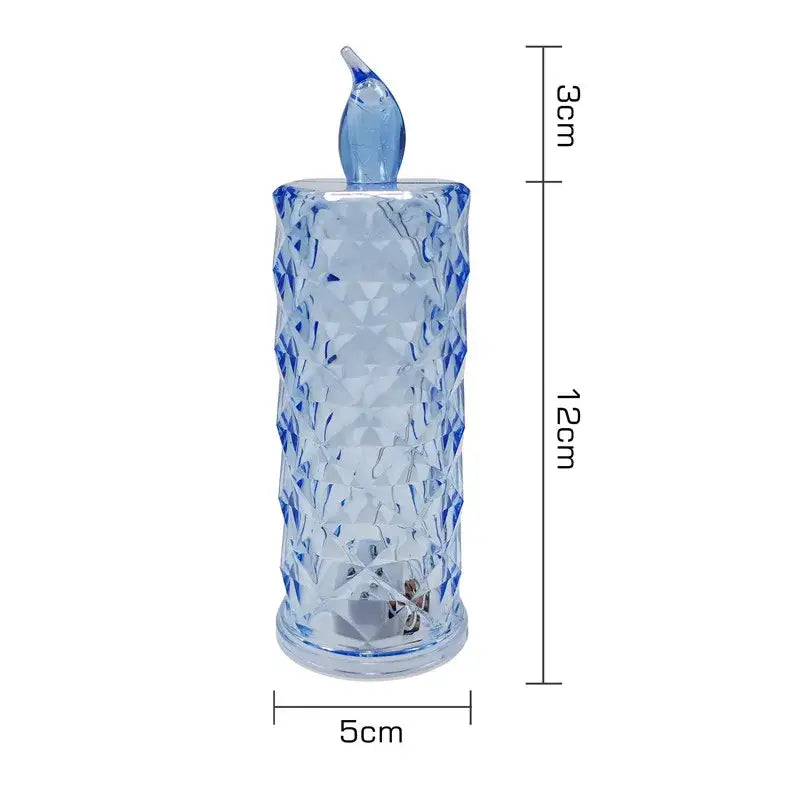 Decorbites crystal rose red led candle night light for bedroom