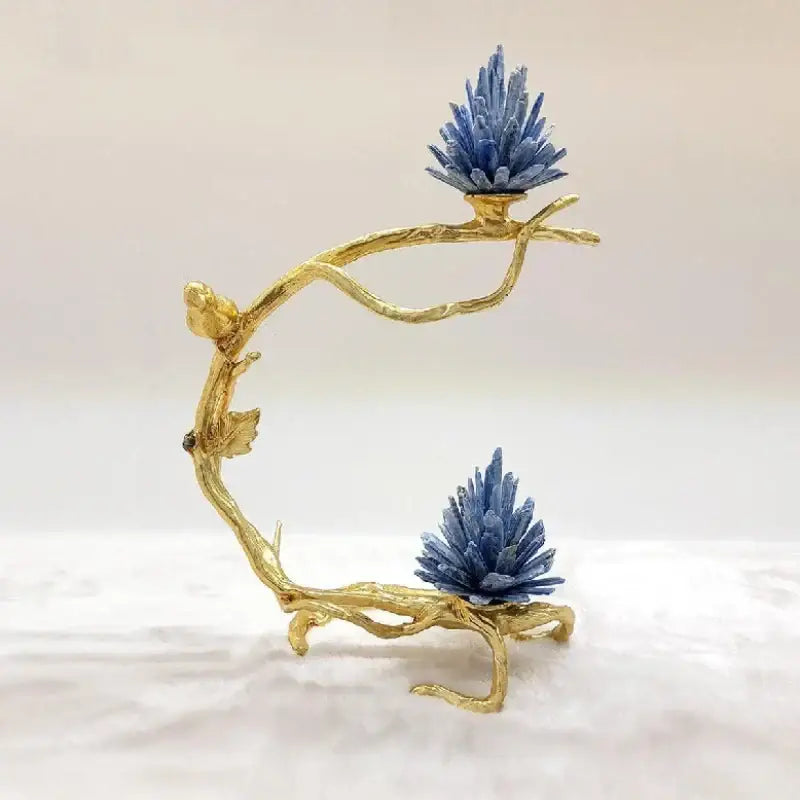 Decorbites crystal stone golden bird tree sculpture living room decor