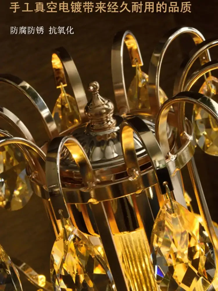 Decorbites crystal table lamp golden chandelier bedroom light