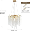 Decorbites crystal tassel gold branch chandelier dining room light