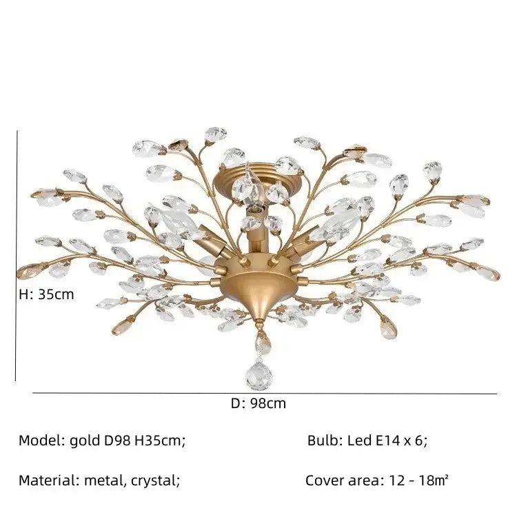Decorbites crystal tree black chandelier with beads bedroom light