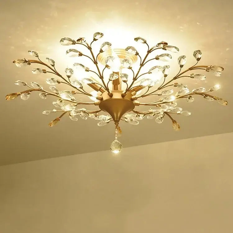 Decorbites crystal tree black chandelier with beads bedroom light