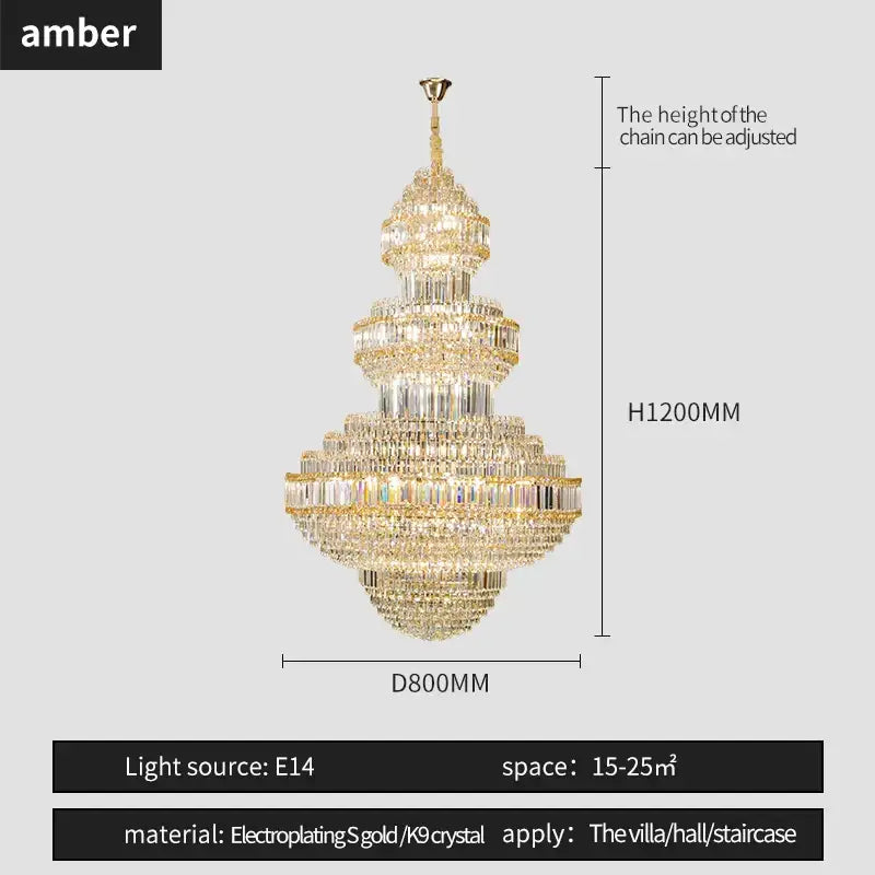 Decorbites crystal villa gold chandelier living room lighting