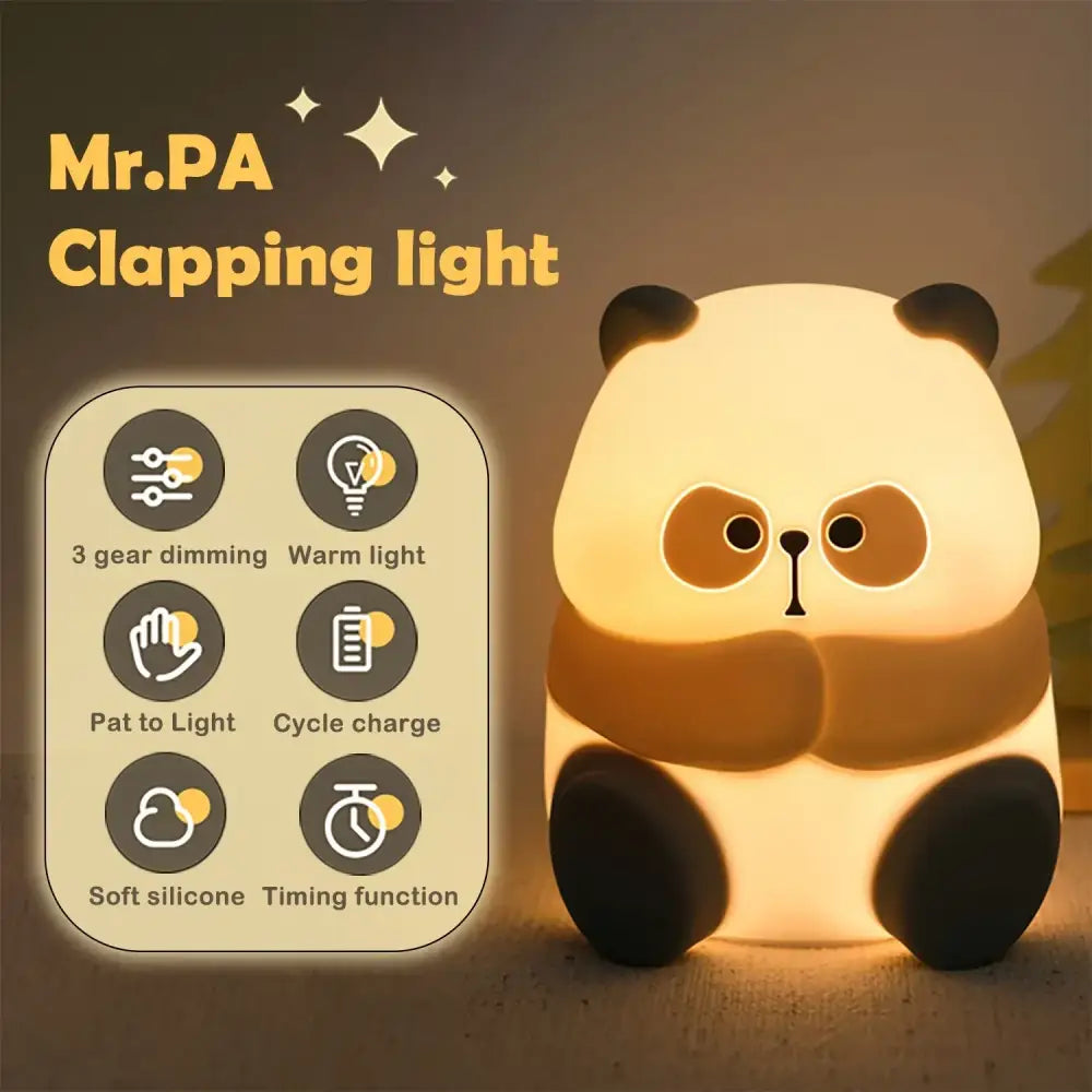Decorbites cute panda white & black night light bedroom sleep lamp