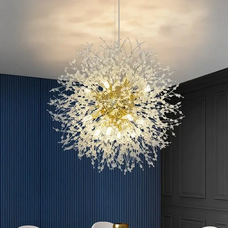 Decorbites dandelion chandelier gold and crystal living room light