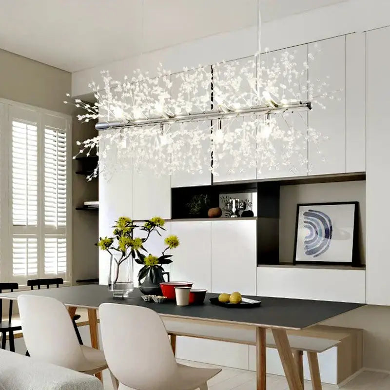 Decorbites dandelion chandelier gold crystal led living room light